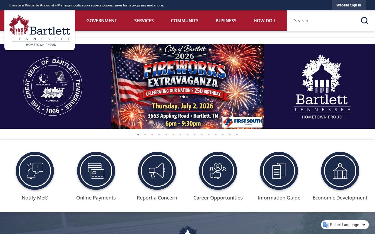 Bartlett death records support from the City of Bartlett