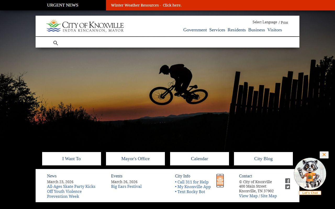 Knoxville death records support from the City of Knoxville official website