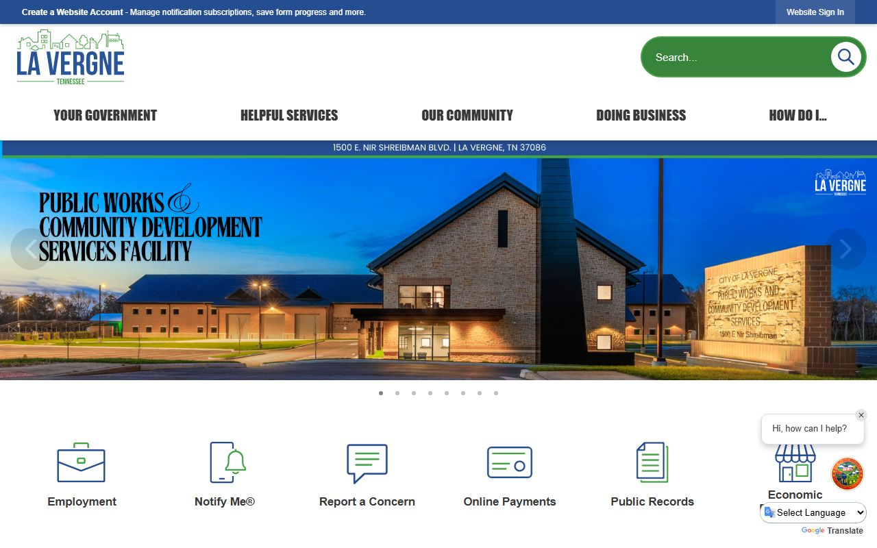 La Vergne death records support from the City of La Vergne