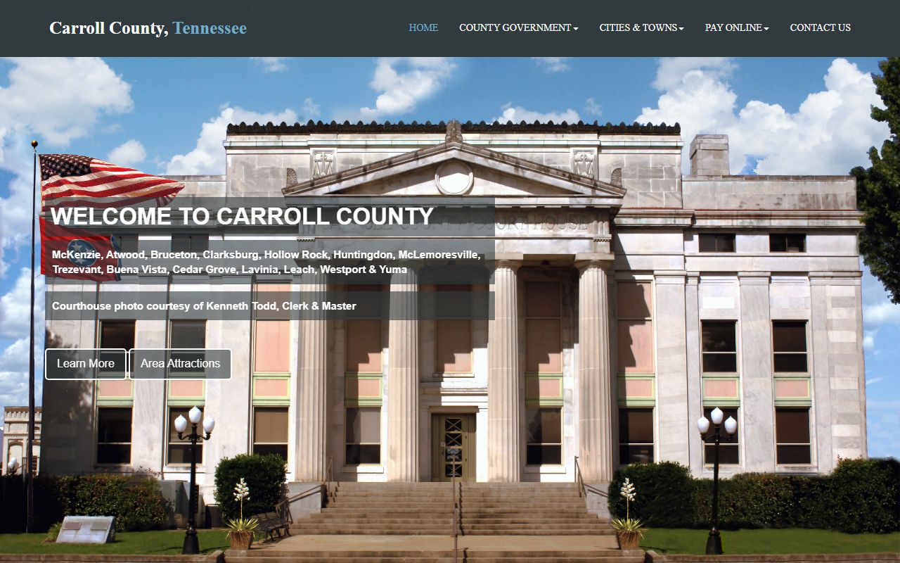 Carroll County death records and county government website