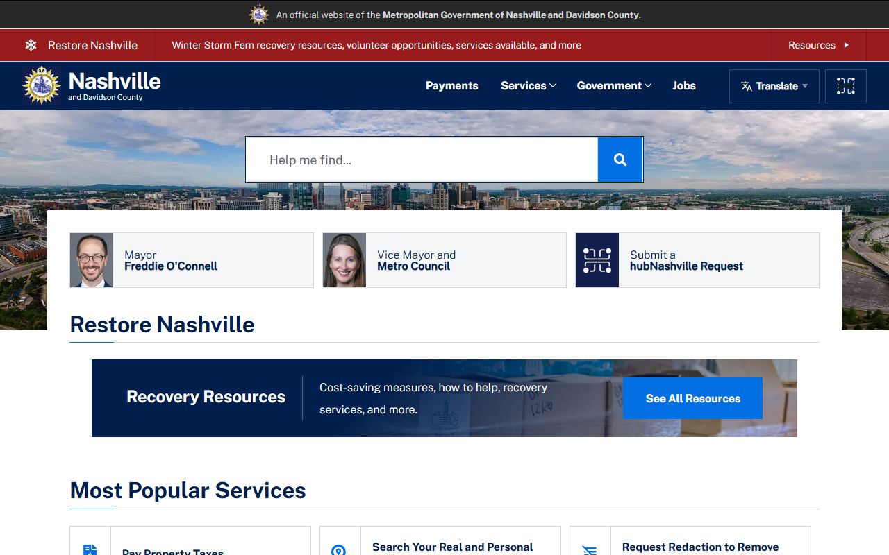 Davidson County death records help from Nashville government
