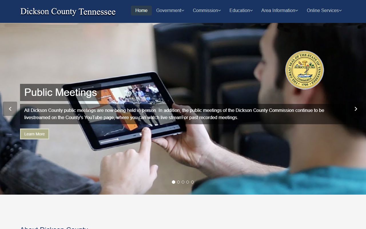 Dickson County death records support through the Dickson County government website