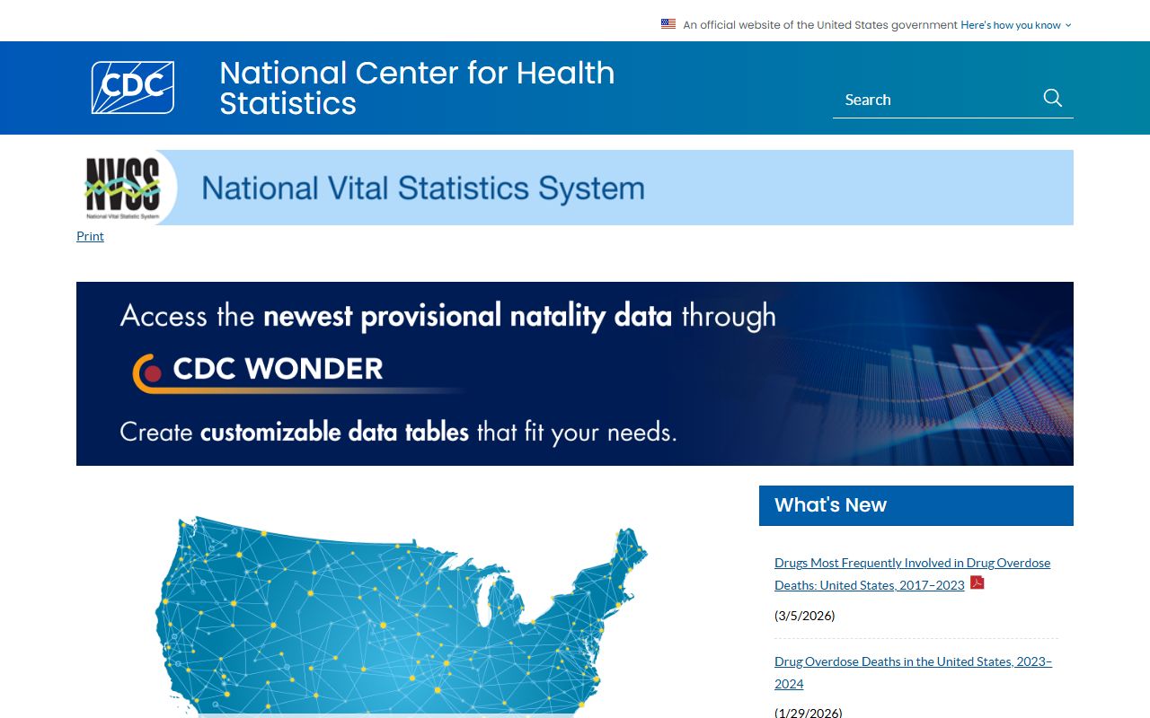 Tennessee death records context through CDC national vital statistics resources